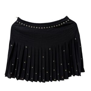 VTG Y2K Escada Black Mini Skirt Eyelet Accents Size EU 34 (US 4)
